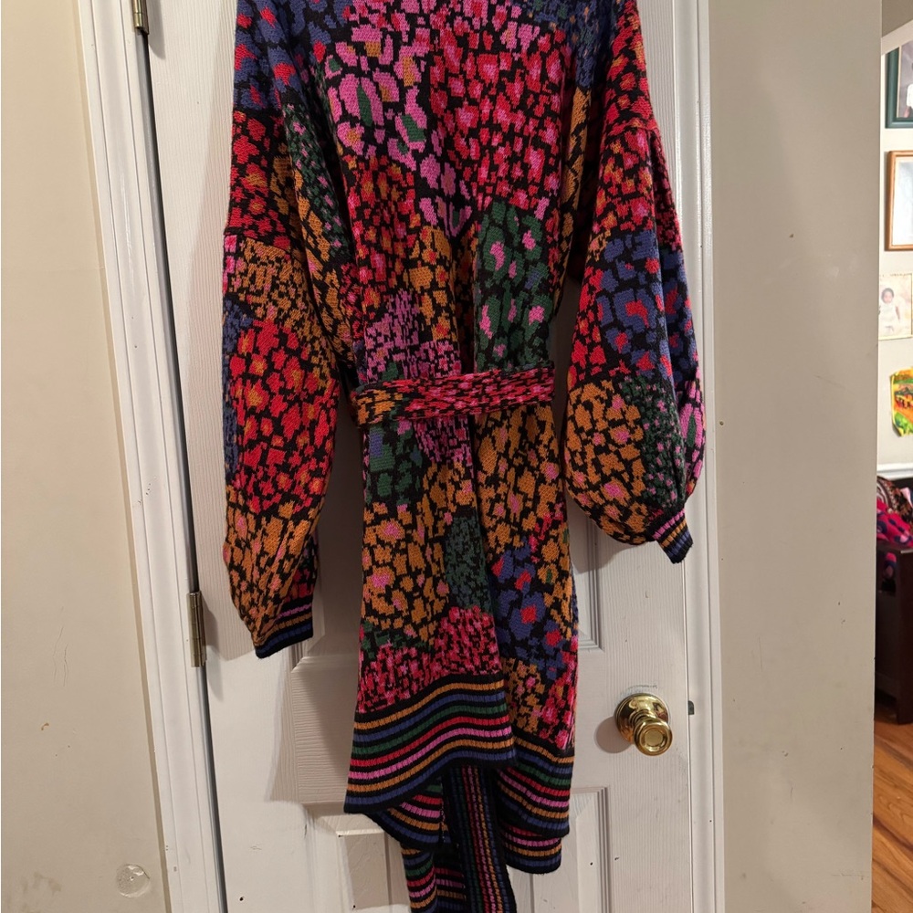 Farm Rio rainbow knit wool Cardigan - Pink, Purple, Orange, Green, Blue - Picture 3 of 5